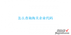 怎么查询海关企业代码，企业海关代码在哪里查询