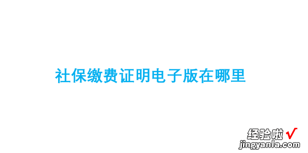 社保缴费证明电子版在哪里，社保缴费证明电子版在哪里找