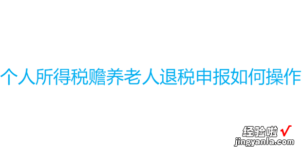 个人所得税赡养老人退税申报如何操作，个人所得税退税赡养老人申报方式