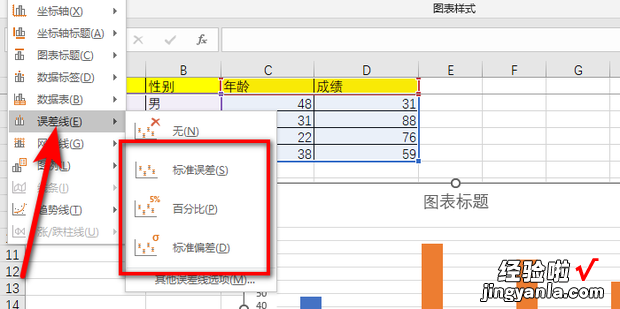 excel2013怎么添加误差线