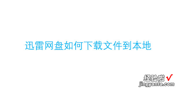 迅雷网盘如何下载文件到本地，迅雷网盘怎么下载文件到手机上