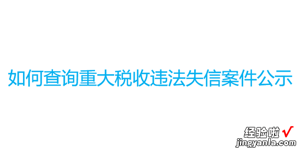 如何查询重大税收违法失信案件公示