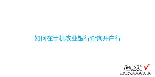 如何在手机农业银行查询开户行，手机农业银行怎么查询开户行地址