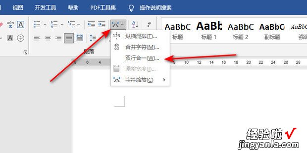 word2010双行合一如何设置，word2010双行合一怎么设置