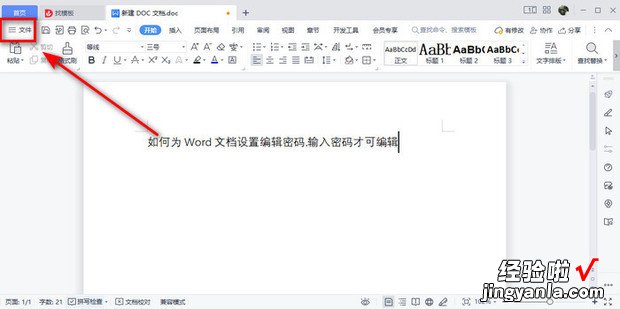 如何为Word文档设置编辑密码,输入密码才可编辑