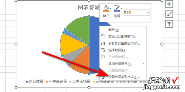 excel2013中如何将复合饼形图各部分分散开