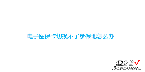 电子医保卡切换不了参保地怎么办，支付宝电子医保卡切换不了参保地