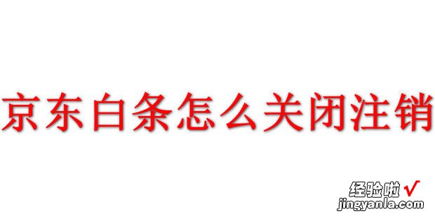 京东白条怎么关闭注销，京东白条怎么关闭注销