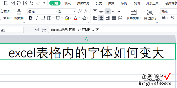 excel表格内的字体如何变大，excel表格中的字体只显示一半