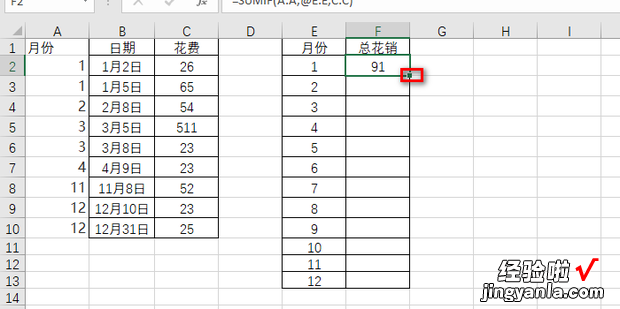 Excel使用技巧03-如何统计每月花费