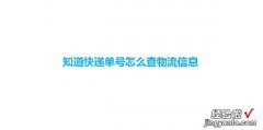 知道快递单号怎么查物流信息，知道快递单号怎么查物流信息怎么办