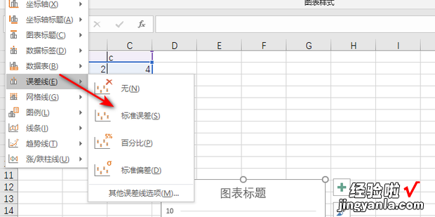 在excel中做折线图加上标准差图形