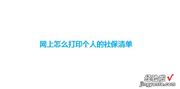 网上怎么打印个人的社保清单，网上个人社保怎么缴纳