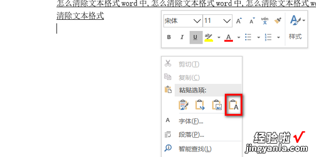 word中,怎么清除文本格式，word文档怎么清除文本格式