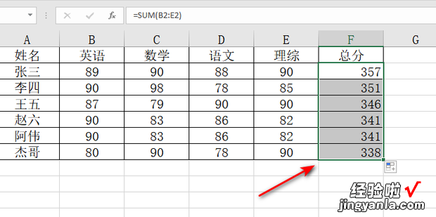 Excel 电子表格中如何快速计算总分，excel电子表格制作自学教程