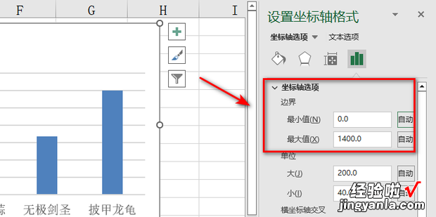 excel图表纵坐标/横坐标间隔怎么设置，excel图表横坐标和纵坐标怎么调换