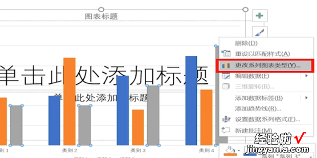 PPT插入的柱形图表如何加入折线图并添加标签