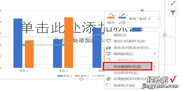 PPT插入的柱形图表如何加入折线图并添加标签