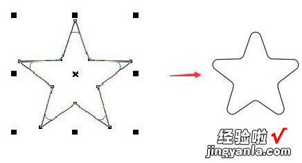 CorelDRAW圆角五角星怎么画，coreldraw五角星怎么变圆角