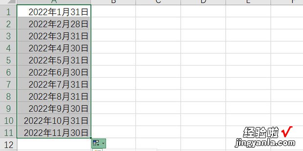 怎样在Excel中快速显示每月最后一天