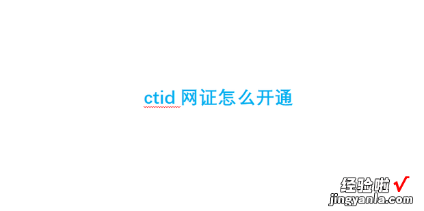 ctid网证怎么开通，CTID网证怎么开通不了
