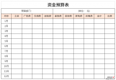 资金预算表Word文档下载