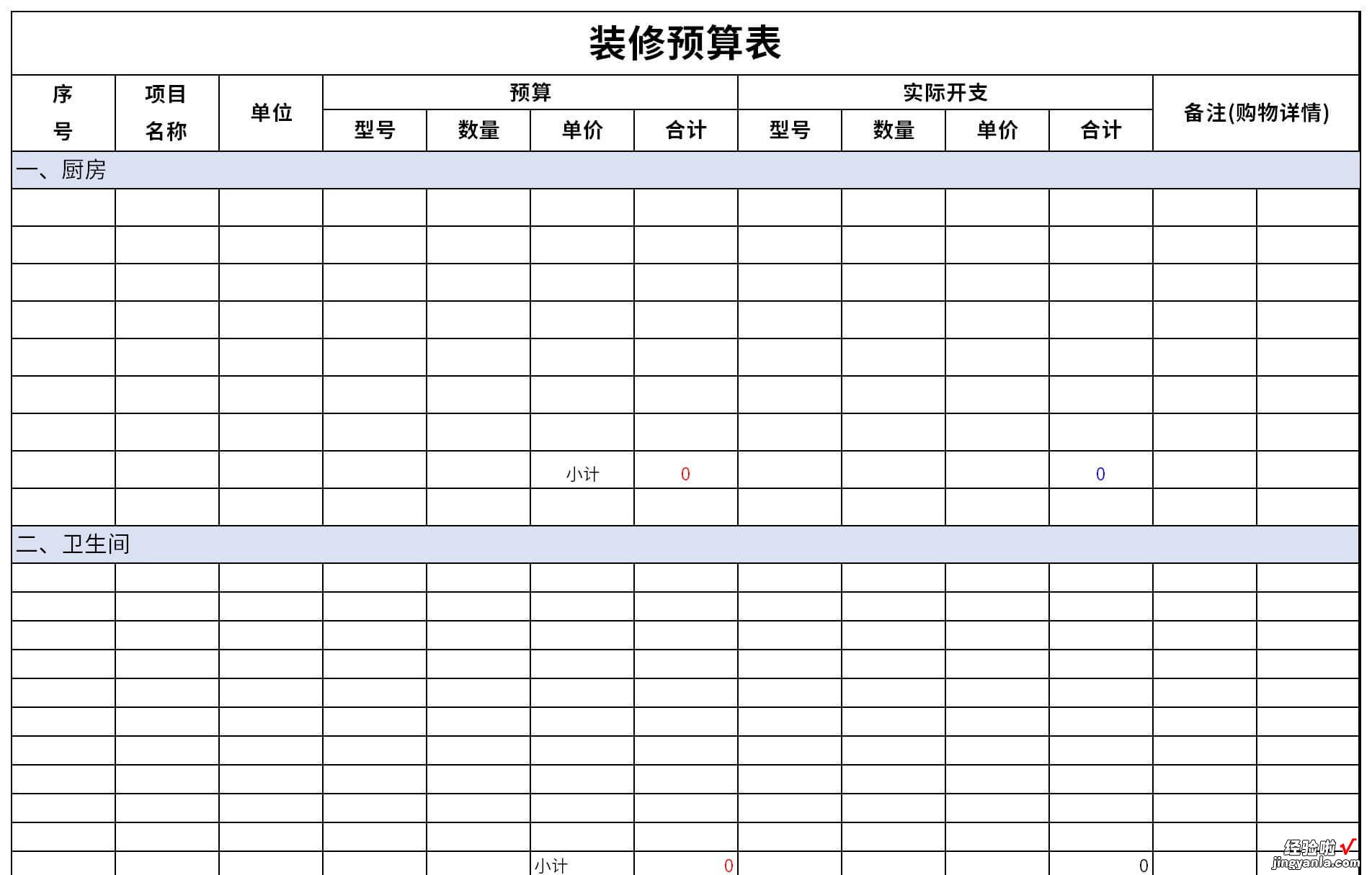 公司装修预算表Word文档下载