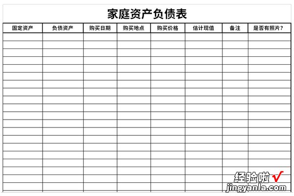 家庭资产负债表Word文档下载