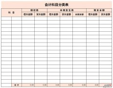 会计科目分类表Word文档下载