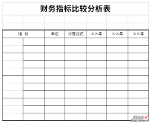 财务指标比较分析表Word文档下载