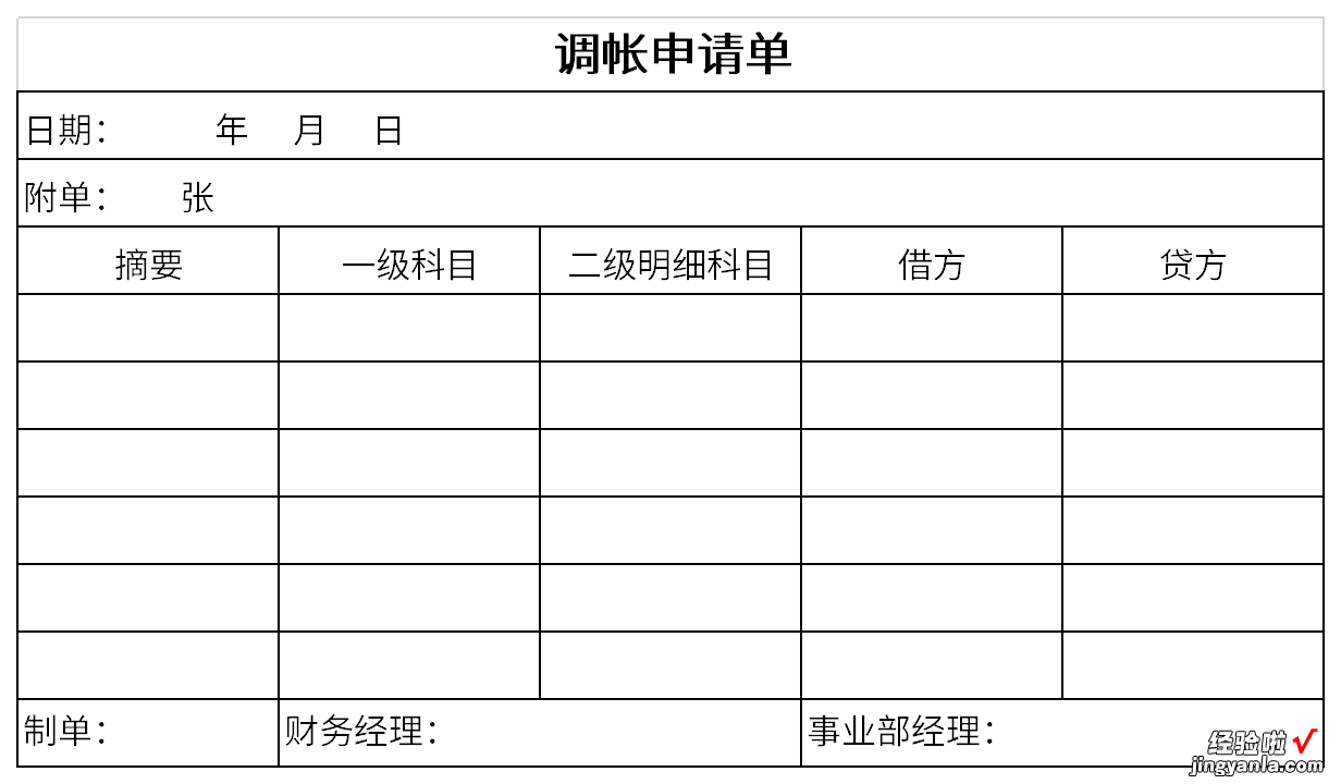 调账申请单Word文档下载