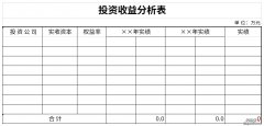 投资收益分析表Word文档下载