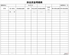 拆出资金明细表Word文档下载