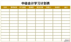 2021中级会计学习计划表Word文档下载