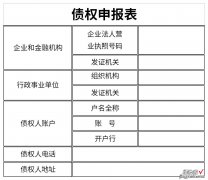 债权申报表Word文档下载