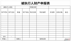 被执行人财产申报表Word文档下载