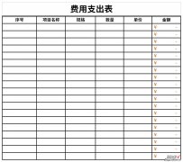 费用支出表Word文档下载