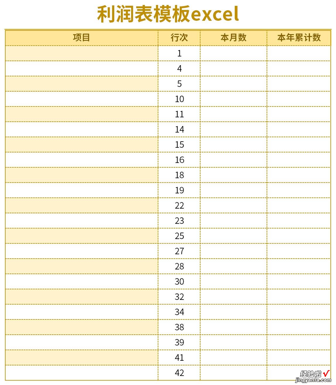 利润表模板excelWord文档下载