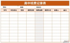 高中班费记录表Word文档下载