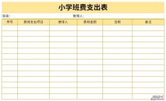 小学班级班费支出明细表Word文档下载