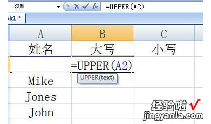 分享Excel英文大小写转换操作内容