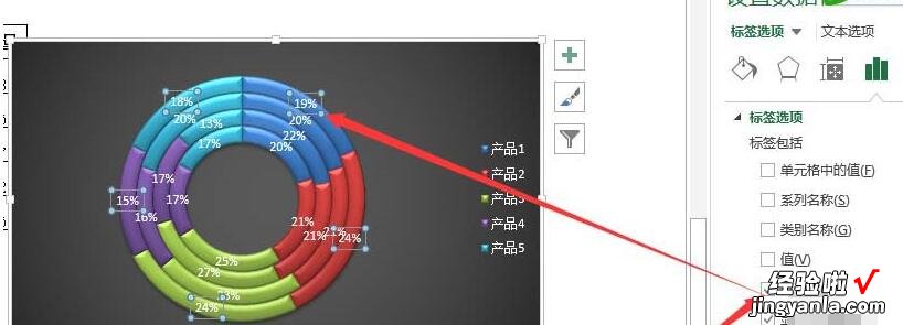 小编教你Excel表格制作多层的圆环图表的详细步骤