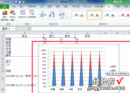 小编教你Excel做出百分比堆积圆锥图的方法