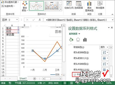 我来教你excel2013制作业绩趋势图的图文步骤