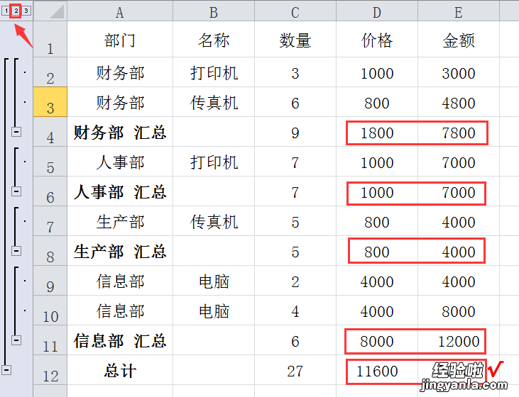 你真的了解Excel分类汇总吗，几张简图，工作变轻松