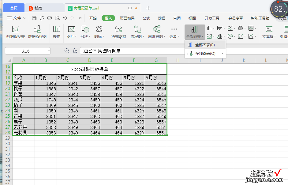 初学Excel办公软件制作果园数据图