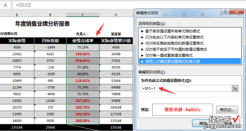 Excel年度业绩分析报表，自动变色显示，多图表分析高清直观