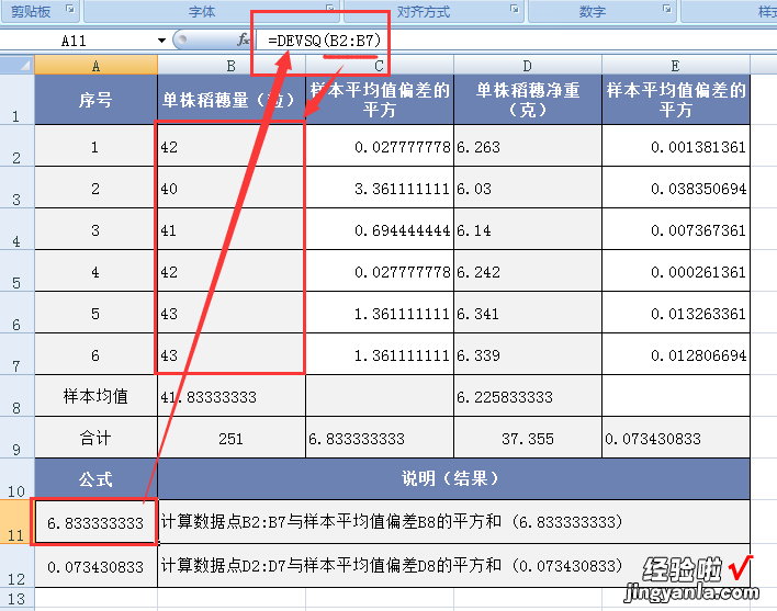 127 轻松办公-OfficeExcel函数精解统计之DEVSQ函数