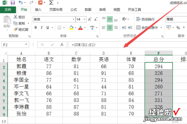 excel表格如何显示排名名次 excel表格怎么排名