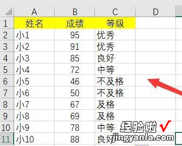 excel如何设置成绩等级 excel给成绩等级划分